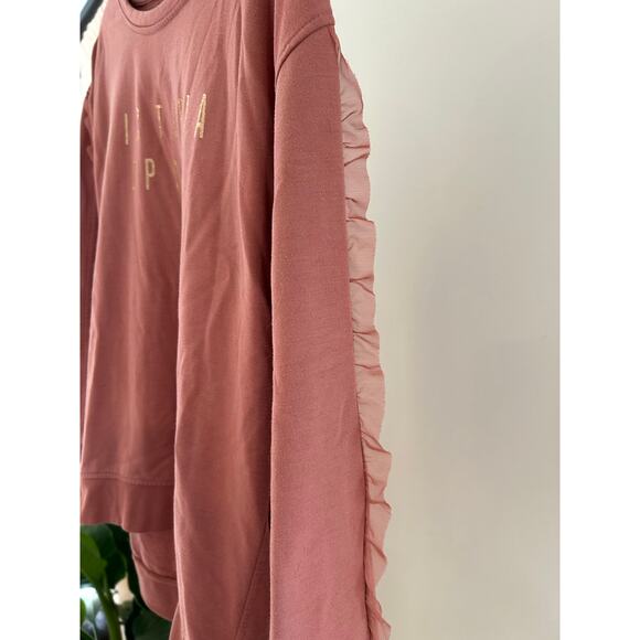 Victoria's Secret Sport Pullover- Medium- ruffles on long sleeves, pink, - Picture 3 of 5